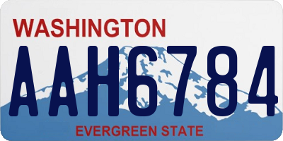 WA license plate AAH6784