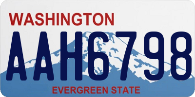 WA license plate AAH6798