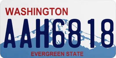 WA license plate AAH6818