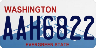 WA license plate AAH6822