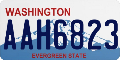 WA license plate AAH6823