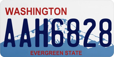 WA license plate AAH6828
