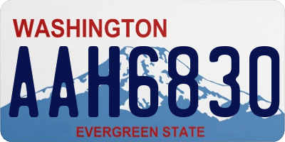 WA license plate AAH6830