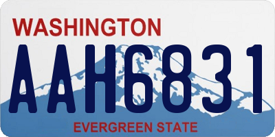 WA license plate AAH6831