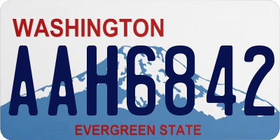 WA license plate AAH6842