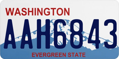 WA license plate AAH6843