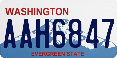 WA license plate AAH6847