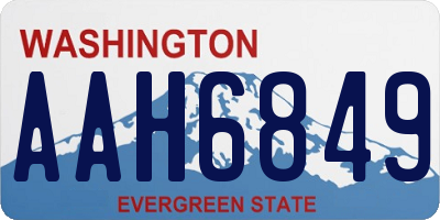 WA license plate AAH6849