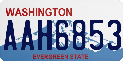 WA license plate AAH6853