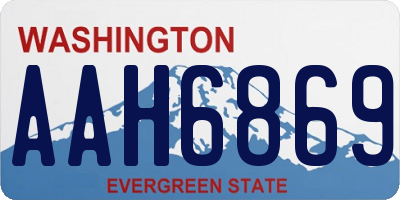WA license plate AAH6869