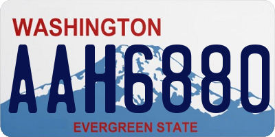 WA license plate AAH6880