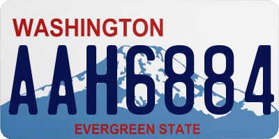 WA license plate AAH6884