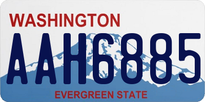 WA license plate AAH6885