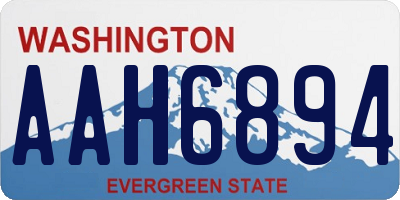 WA license plate AAH6894
