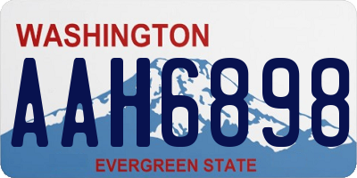 WA license plate AAH6898