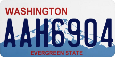 WA license plate AAH6904