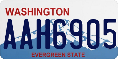 WA license plate AAH6905