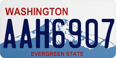 WA license plate AAH6907