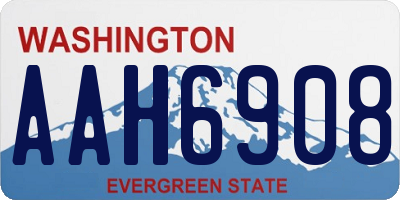 WA license plate AAH6908