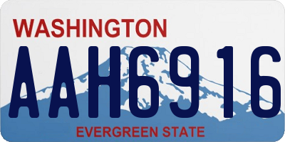 WA license plate AAH6916