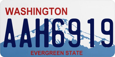 WA license plate AAH6919
