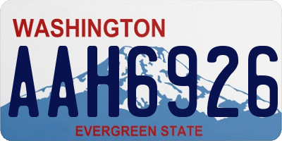 WA license plate AAH6926