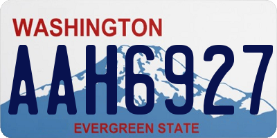 WA license plate AAH6927
