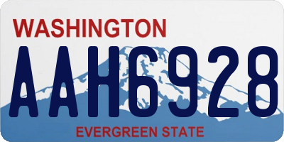 WA license plate AAH6928