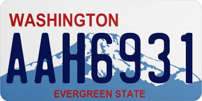 WA license plate AAH6931