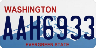 WA license plate AAH6933