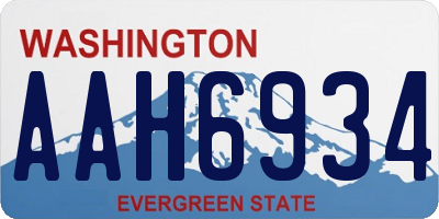 WA license plate AAH6934