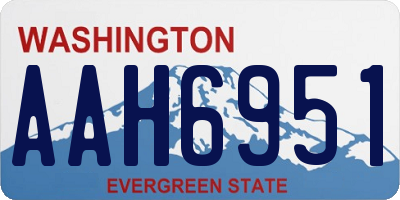 WA license plate AAH6951