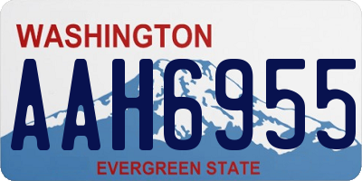 WA license plate AAH6955