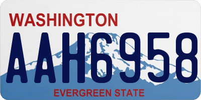 WA license plate AAH6958