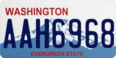 WA license plate AAH6968