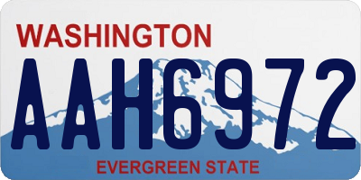 WA license plate AAH6972