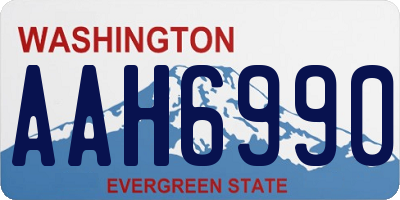 WA license plate AAH6990