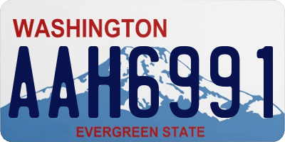 WA license plate AAH6991