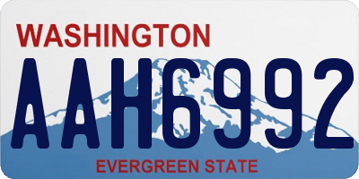 WA license plate AAH6992