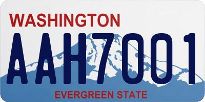 WA license plate AAH7001