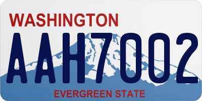 WA license plate AAH7002