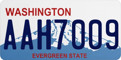 WA license plate AAH7009