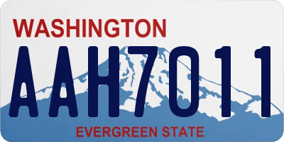 WA license plate AAH7011