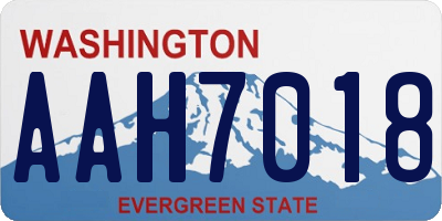 WA license plate AAH7018
