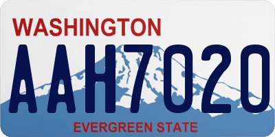 WA license plate AAH7020