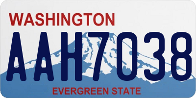 WA license plate AAH7038