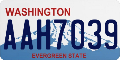 WA license plate AAH7039