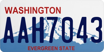 WA license plate AAH7043