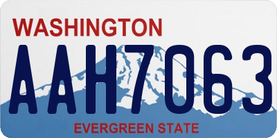 WA license plate AAH7063
