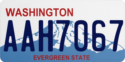 WA license plate AAH7067